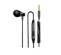 LINHUIPAD K8 Auricolare a lato singolo con microfono In-Ear Stereo a Mono,cuffie da un lato,jack da 3,5 mm con isolamento acustico in metallo, cavo rinforzato a molla