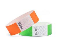 linie zwo ®, Confezione da 1000 Braccialetti di identificazione 19 mm, Aracione Neon (500 pezzi) + Verde Neon (500 pezzi)