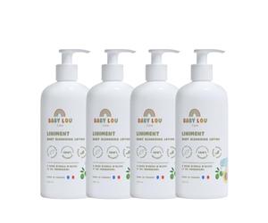 Liniment Bébé 4x500 ml | Soin Nettoyant Change Bébé Peaux Sensibles | 100 % d'ingrédients d'origine naturelle & vegan, fabriqué en France | Protège, Nourrit & Apaise la peau fragile