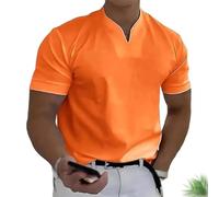 Lininco - Camicia da uomo Braylen alla moda, Lininco, a maniche corte, da uomo, Colore: arancione., 3XL