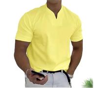 Lininco - Camicia da uomo Braylen alla moda, Lininco, a maniche corte, da uomo, giallo., XXL
