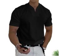 Lininco - Camicia da uomo Braylen alla moda, Lininco, a maniche corte, da uomo, Nero , M