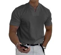 Lininco Mens Shirts, Braylen Stylish T-Shirt, 2025 Business Fitness Tee, Quick-Dry V Neck Muscle Shirts, Moisture-Wicking (Dark Gray,5XL)