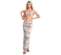 Linjinx Cadena di Perle False Smontabile per Viaggio Stile Bohemio con Motivo Stampato per Donna Adulte per Giardino Brunch Uscita in Città Vacanze Verde L