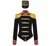 Linjinx Costume Da Direttrice Di Circo Per Donna Giacca Elegante In Velluto A Maniche Lunghe Con Frange Cappello Costume Da Maestro Di Cerimonie Lusso Taglie Sxl Nero XXL