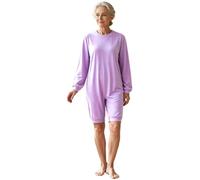 Linjinx Donna Jumpsuit Bodysuit Tuta Intera Da Body Romper Facile Curare | Pigiama Monocomponente,Per L'Assistenza Domicilio,Cerniera Al Fondo Della Vita,Scrub Di Esame,Pazienti Con Alzheimer