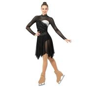 Linjinx Donna Vestito Pattinaggio Artistico Latino Americano Ginnastica | Spettacolo Teatrale,Dal Studio Al Palco,Mano Lunga,Samba,Jazz,Saggio,Allenamento Quotidiano,Festa Di Danza,Training