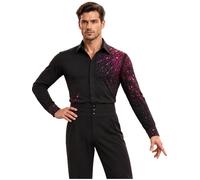 Linjinx Uomo Top Balli Sala Tuta Ginnastica Ritmica Maglia da Ballo Samba | Per La Danza E Il Palco,Salone Ballo,Competenze Latina,Balletto,Spettacolo Teatrale,Latino,Sala,Training,Valzer Moderno