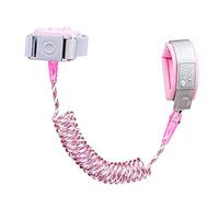 Link anti perso del polso Cintura da polso di sicurezza con blocco a induzione Cavo metallico elastico di sicurezza a 360 ¡ã Imbracatura di sicurezza per bambini 1.5M/59Inch(Rosa)