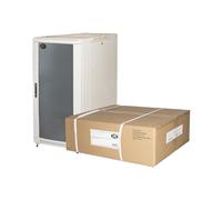 LINK Armadio Rack per reti 19" LK1922U68GFP con Porta Vetro disassemblato in Metallo Colore Grigio Chiaro Dimensioni 60x80x116,6 cm 22 unità Compatibile con Server 1 unità