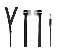 Link Auricolari con Microfono, Plug 3,5 MM, Cavo MT 1,2 Piatto in Tela, Colore Nero