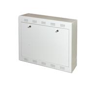 LINK box a muro LKDVR6 per sistemi di videosorveglianza, audio, reti, NVR e DVR con attacco VESA 75x75 o 100x100 in acciaio grigio chiaro RAL7035 dimensioni 18x54x16 cm 1 unità