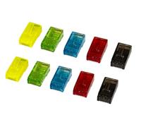 Link Confezione 10 Plug 8 Poli RJ45 Cat 5E Blu Giallo Rosso Verde Nero (2 per Colore)