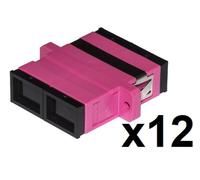 Link CONFEZIONE 12 ADATTATORI FIBRA OTTICA SC/SC MULTIMODE DUPLEX OM4 (LKSCD412)
