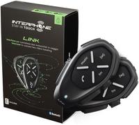 LINK - Doppio - Interfono Bluetooth Da Casco per Moto, Uso Pilota - Pilota, Dist
