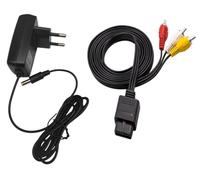 Link-e : Pack Compatibile con Console Super Nintendo (SNES) : Caricatore di Rete per Alimentazione + Cavo AV Video Composito