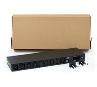 MULTIPRESA19" 8 PORTE IEC C13 FEMMINA CONTROLLO TRAMITE IP CON DISPLAY PER VOLT E AMPERE E SENSORI AMBIENTALI TEMPERATURA E UMI NEW