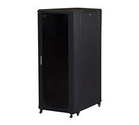 LINK Armadio Rack 19" per RETI 32 unità, Dimensioni (A) 1610, (L) 600, (P) 800 mm. Nero, Porta Vetro