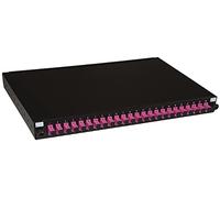 LINK LK24SC4P - Pannello Fibra Ottica 19" - 24 Adattatori SC Simplex OM4 con Pigtail Installati, Profondità 250 mm, Nero, per Reti e Data Center