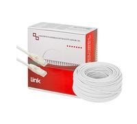 LINK LK6A100W - Matassa cavo rete Categoria 6A non schermato UTP AWG24 Halogenfree Flessibile COLORE BIANCO MT.100, cavo intestato da ambo i lati