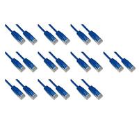 LINK LK6U0025BS10 - cavo rete categoria 6 non schermato utp colore blu halogenfree mt 0,25 slim confezione da 10 pezzi