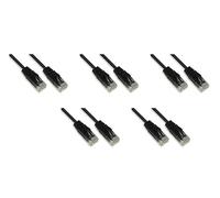 LINK LK6U100BLS05 - cavo rete categoria 6 non schermato utp colore nero halogenfree mt 10 slim confezione da 5 pezzi