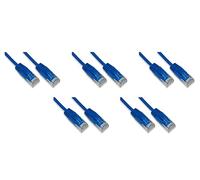 LINK LK6U100BS05 - cavo rete categoria 6 non schermato utp colore blu halogenfree mt 10 slim confezione da 5 pezzi