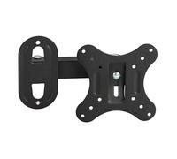 Link LKBR46 - Staffa da Muro 2 snodi per Monitor 14-27" Fino a VESA 100X100 Orientamento Verticale e Orizzontale, Colore Nero