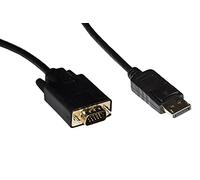 LINK LKCDV010 - Cavo DisplayPort maschio - VGA maschio (1 metro, nero) - Risoluzione massima 1920x1200 a 60Hz - Contatti dorati per trasmissione segnale ottimale