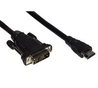 LINK LKCHDVI20 - Cavo di Collegamento Digitale HDMI a DVI-D (2 m, Nero) - Connettori Maschio con Viti di Sicurezza - Conduttori in Rame schermati e contatti Dorati per Segnale 4Kx2K