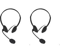 LINK LKHS02 CUFFIA CON MICROFONO ORIENTABILE, Con connettore 2 X 3,5 mm. e controllo del volume (Confezione da 2)
