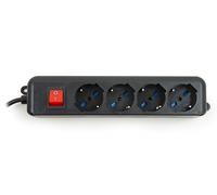 Digitus Multipresa 4*prese ITA/Schuko 10/16A con interruttore e spina 16A Nero