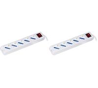 LINK LKMP05IT MULTIPRESA 5 PRESE UNIVERSALI ITA/SCHUKO 10A - SPINA TRIPOLARE 10A CON INTERRUTTORE (Confezione da 2)