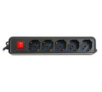 4837002 PRESA MULTIPLA LINK 5 SCHUKO CON INTERRUTTORE CAVO 1,5MT NERA
