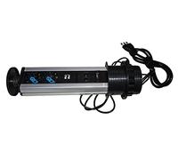 LINK multipresa a scomparsa LKMPT03 con 2 porte alimentazione ita/schuko + 2 porte USB + 1 RJ45 + 1 RJ11 + 1 HDMI femmina in metallo nero dimensioni 34x12,4x11,9 cm confezione 12 unità