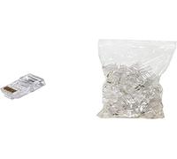 CONFEZIONE 100 CONNETTORI 8 POLI CAT 6 UTP NON SCHERMATO RJ45 PER CAVO FLESSIBIL