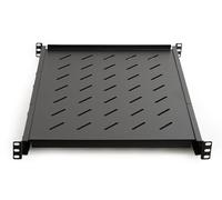 LINK LKRIP1000N - Mensola per armadio rack 19'' universale (lunghezza regolabile 560-1023 mm, nero) - Acciaio con capacità di carico 70 kg - 4 staffe di fissaggio anteriori e posteriori
