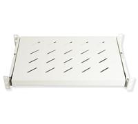 Link LKRIP350EG - Mensola estraibile in acciaio per armadio rack 19" LKRIP350EG (48x35x4,5 cm, grigio chiaro RAL7035) - Portata 40 kg - Ripiano traforato per ventilazione e compatibilità universale