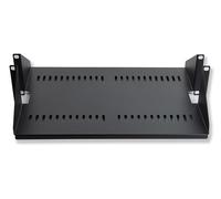 LINK LKRIP450N - Ripiano per Armadio Rack Aperto LK42US (1U, 48,3 cm, Nero, profondità 450 mm) - Installazione Centrale sui montanti - Supporto dispositivi su Entrambi i Lati