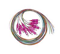 SET 12 CAVI PIGTAIL FIBRA OTTICA COLORATI CONNETTORI SC OM4 SIMPLEX 2 MT