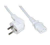 Link LKSK18B - Cavo Alimentazione Bianco 1,8 m - Spina Tedesca 90° 250 V, Presa IEC VDE - Compatibile Server, PC e Apparati Elettronici