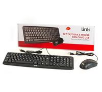 Bundle Kit Tastiera e Mouse USB con filo PC KIT ITA Ufficio Lavoro Casa VLT SLOT