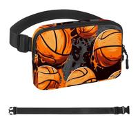 Link - Marsupio da basket per donne e uomini, borsa a tracolla con tasche con cerniera, marsupio impermeabile con cinturino regolabile per allenamento, corsa, viaggi, escursionismo, multicolore,