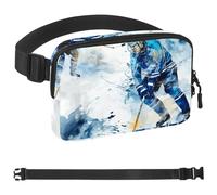 Link Marsupio da hockey su ghiaccio per donne e uomini, borsa a tracolla con tasche con cerniera, marsupio impermeabile con cinturino regolabile per allenamento, corsa, viaggi, escursionismo,