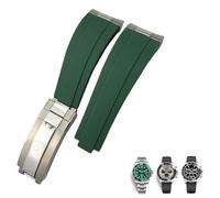 Link metal in gomma Watchband Curved End 20mm Sport Strap per Daytona GMT Watch Yacht Master Submariner Fashion Green Belt