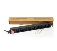 MULTIPRESA DA RACK 19" 9 PRESE UNIVERSALI CON INTERRUTTORE SPINA ITALIANA 16A