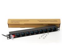 MULTIPRESA DA RACK 19" 9 PRESE UNIVERSALI CON INTERRUTTORE SPINA ITALIANA 16A