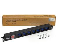 MULTIPRESA DA RACK 19" 7 PRESE UNIVERSALI CON INTERRUTTORE SPINA ITALIANA 16A CA