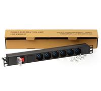 MULTIPRESA ALIMENTAZIONE ARMADI RACK 19'' 6 PRESE 10A 16A SCHUKO DISPLAY CAT6 5