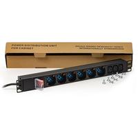 MULTIPRESA DA RACK 19" CON 6 PRESE UNIVERSALI + 3 PRESE C13 CON INTERRUTTORE SPI
